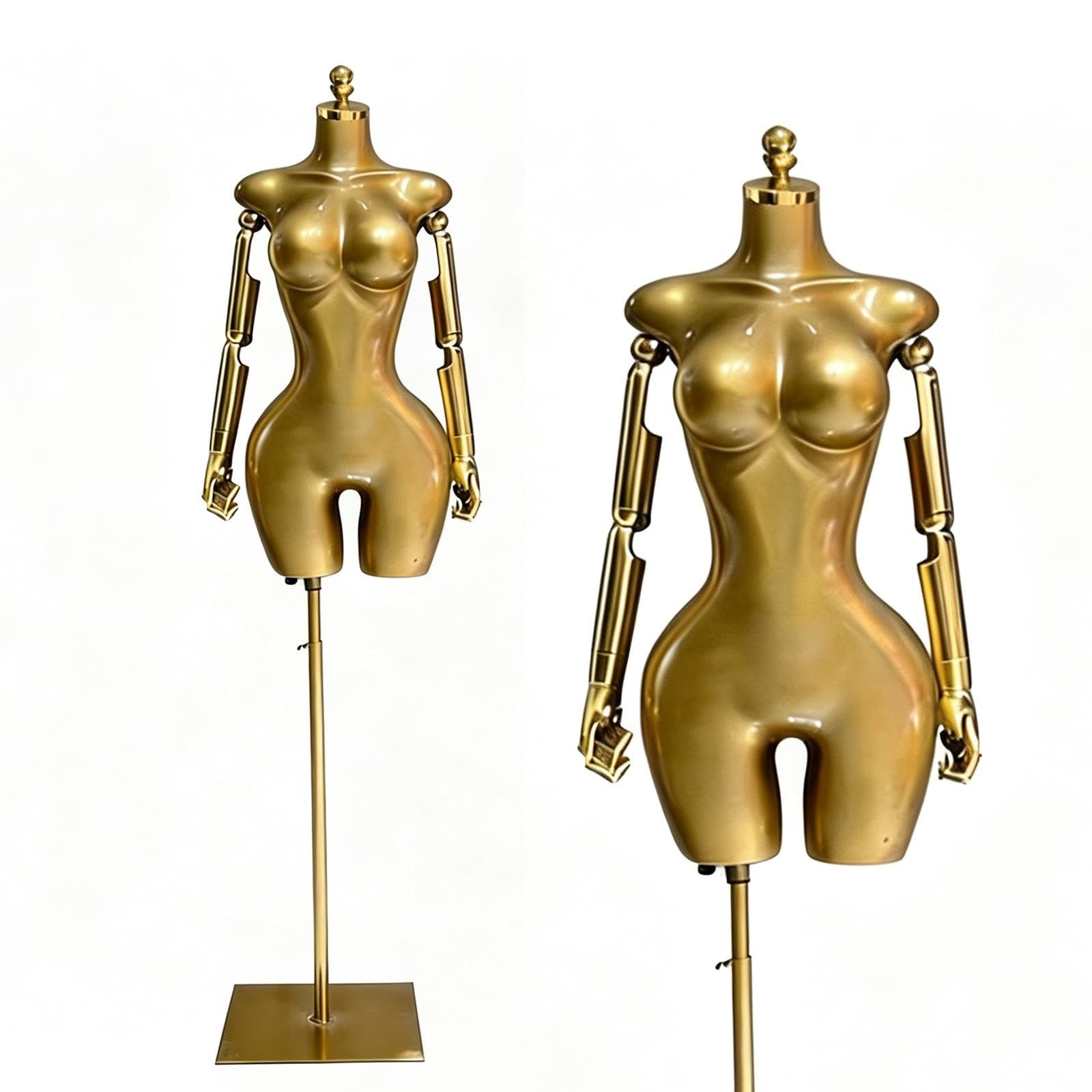 Tors Manekina Damskiego Plus Size, Forma Sukienki, Regulowany Złoty Stojak