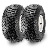 【Upgraded】15x6.00-6' Lawn Mower Tires with 3/4' Iron Bushing, 3' Offset Hub 4 Ply Heavy Duty Replacement for Craftsman Mower, Garden Lawn Tractors 2-Pack by Cenipar
