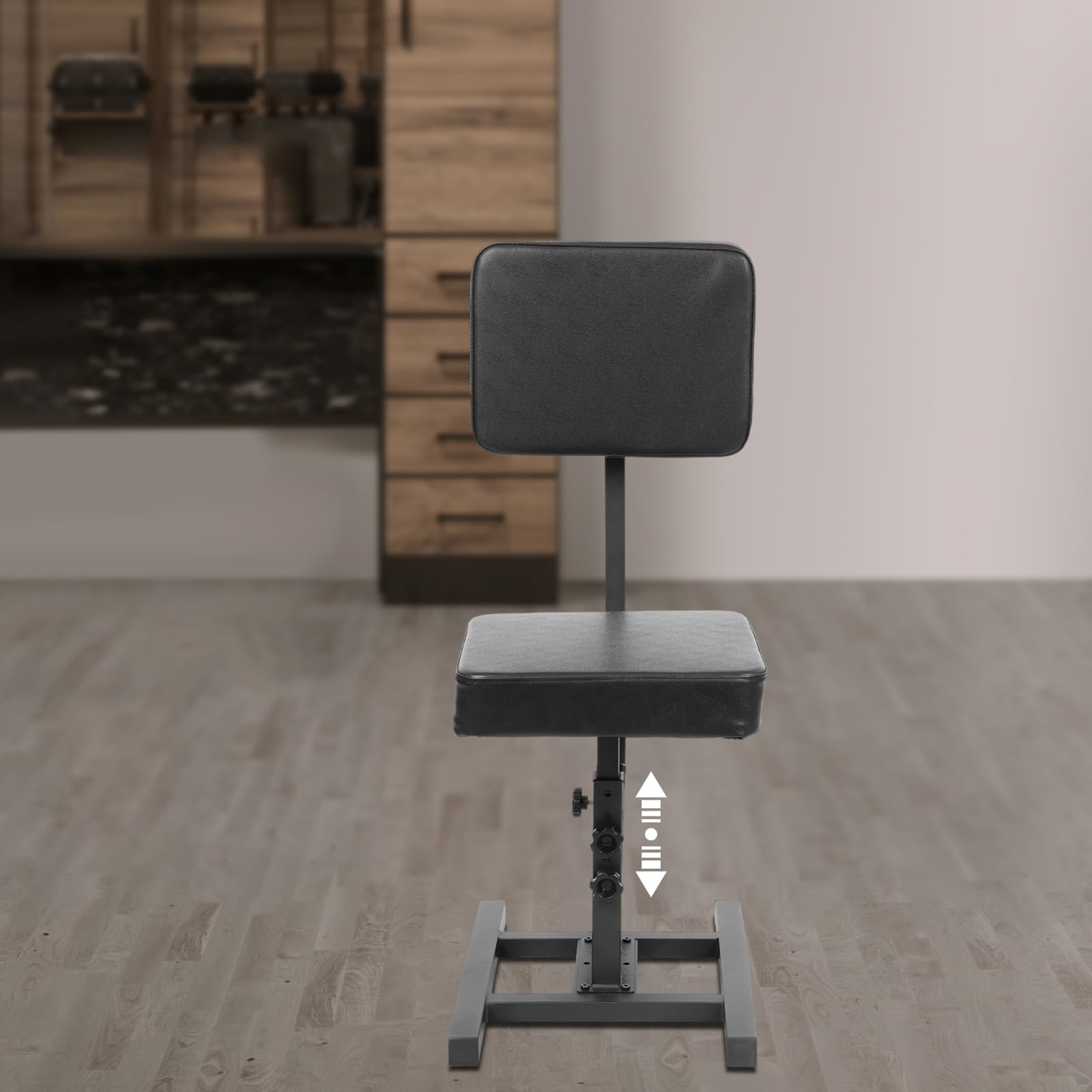 Silla de peluquería regulable con reposabrazos, ángulo ajustable 180°