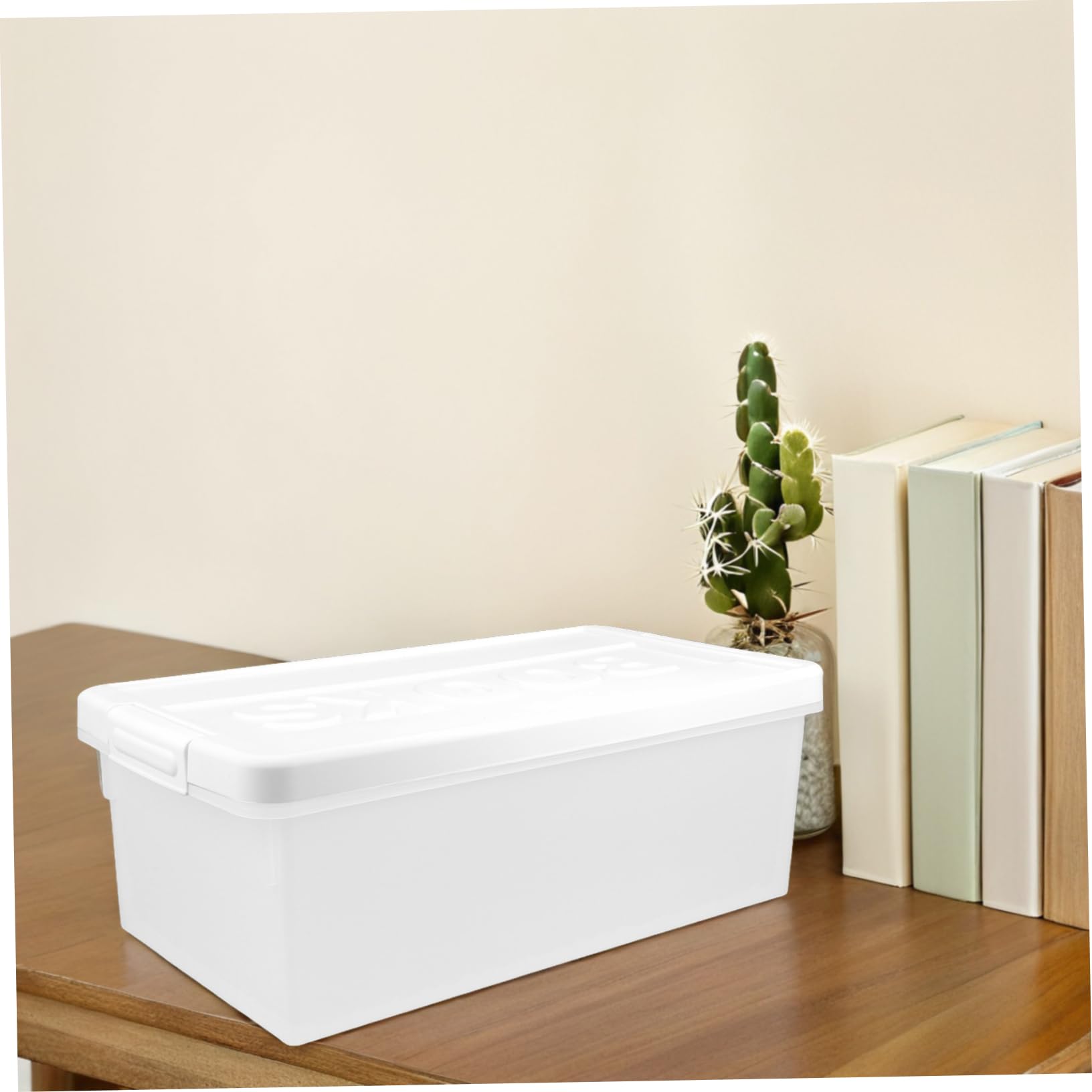 Abaodam Scatole Portaoggetti Decorative Divisori Regolabili Libri e Organizer Portatile in Plastica con Coperchio Grande Capacità per Ufficio e Casa