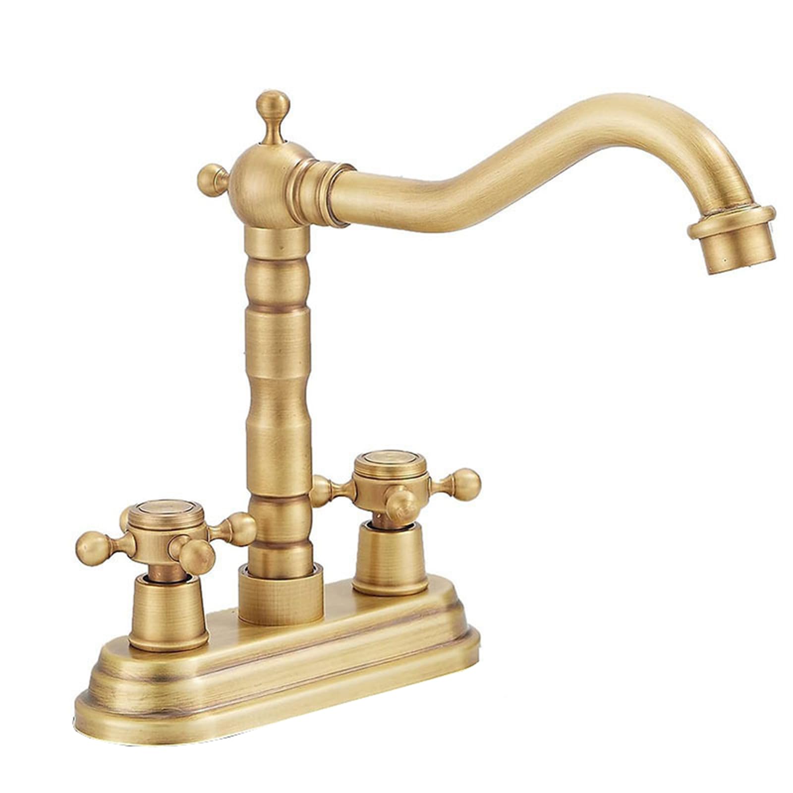 Mitigeur lavabo 2 trous pivotant pour salle de bain rétro