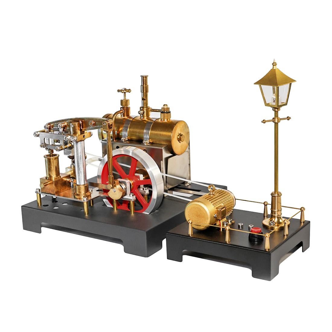 Retro SE-01 Vollmetall-Dampfmaschine mit stationärer Strahl, Teamgenerator und Lampe, ideal für Enthusiasten