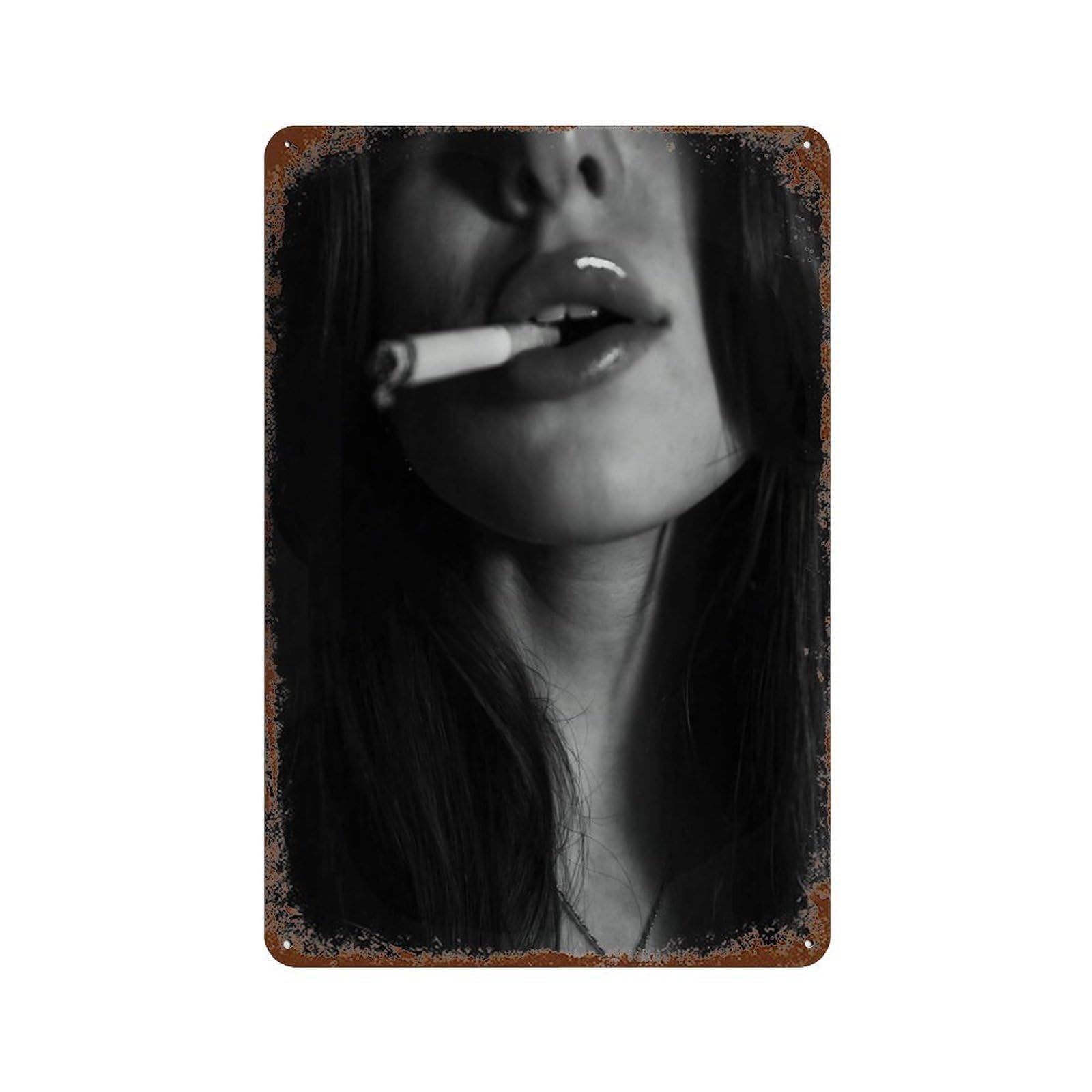 xiaoxiaoshen Vintage Woman Smoking Wall Decor Art Metal Tin Poster Modern Home Decor Art Home Bar Shop Decorations Vintage Sign 30x20cm