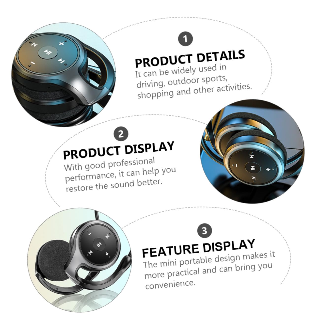Operitacx Auricolari Wireless per Auto Design Mini, Capacità 450mah, Materiali in Plastica, Prestazioni Professionali per Sport All'aperto e Shopping
