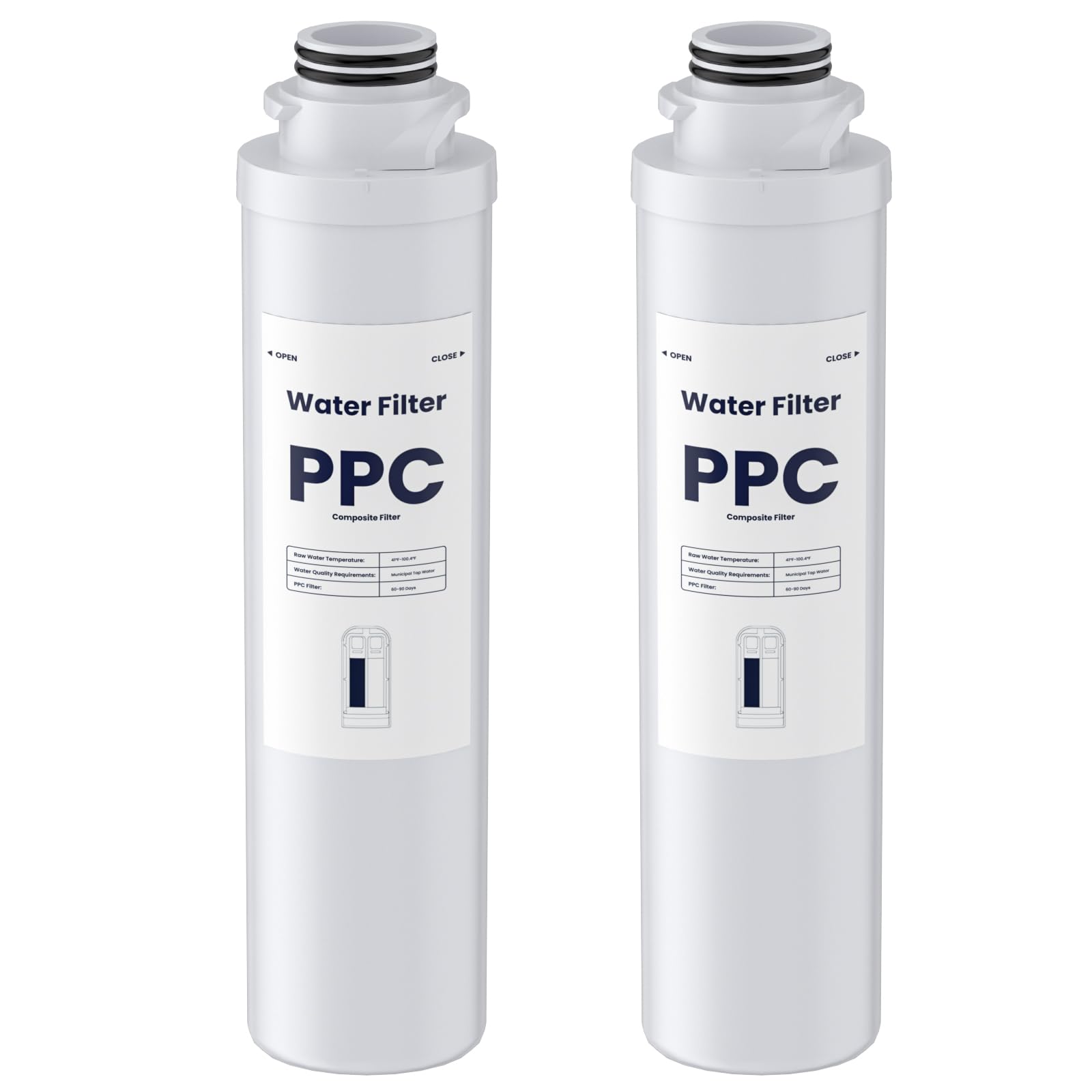 Photo 1 of Elovener PPC Water Filter Replacement Cartridges, Compatible with Aigerri Countertop Water Filter System, 2-Pack Composite Filter, Reduces Chlorine, Taste & Odor, Twist-Lock