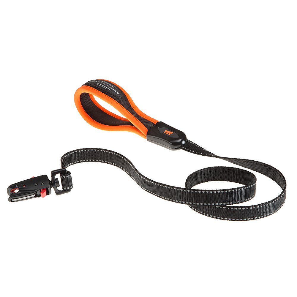 Ferplast ERGOFLUO G Dog Lead - MATIC Automatic Closure Technology - Soft Padding - Reflective & Anti-Abrasion - Extra-Resistant Seams - Italian Design - 120 x 2 cm, Orange