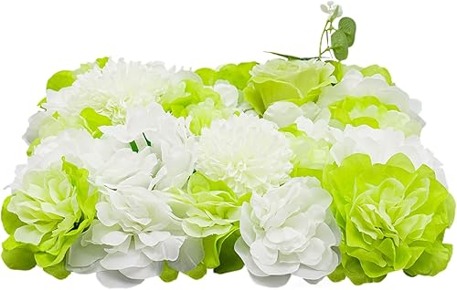 Miniatura 8 de Eapmic 10 paneles de pared de flores artificiales de 16 x 24 pulgadas, paneles de pared de flores de seda para jardín al aire libre, patio, valla,