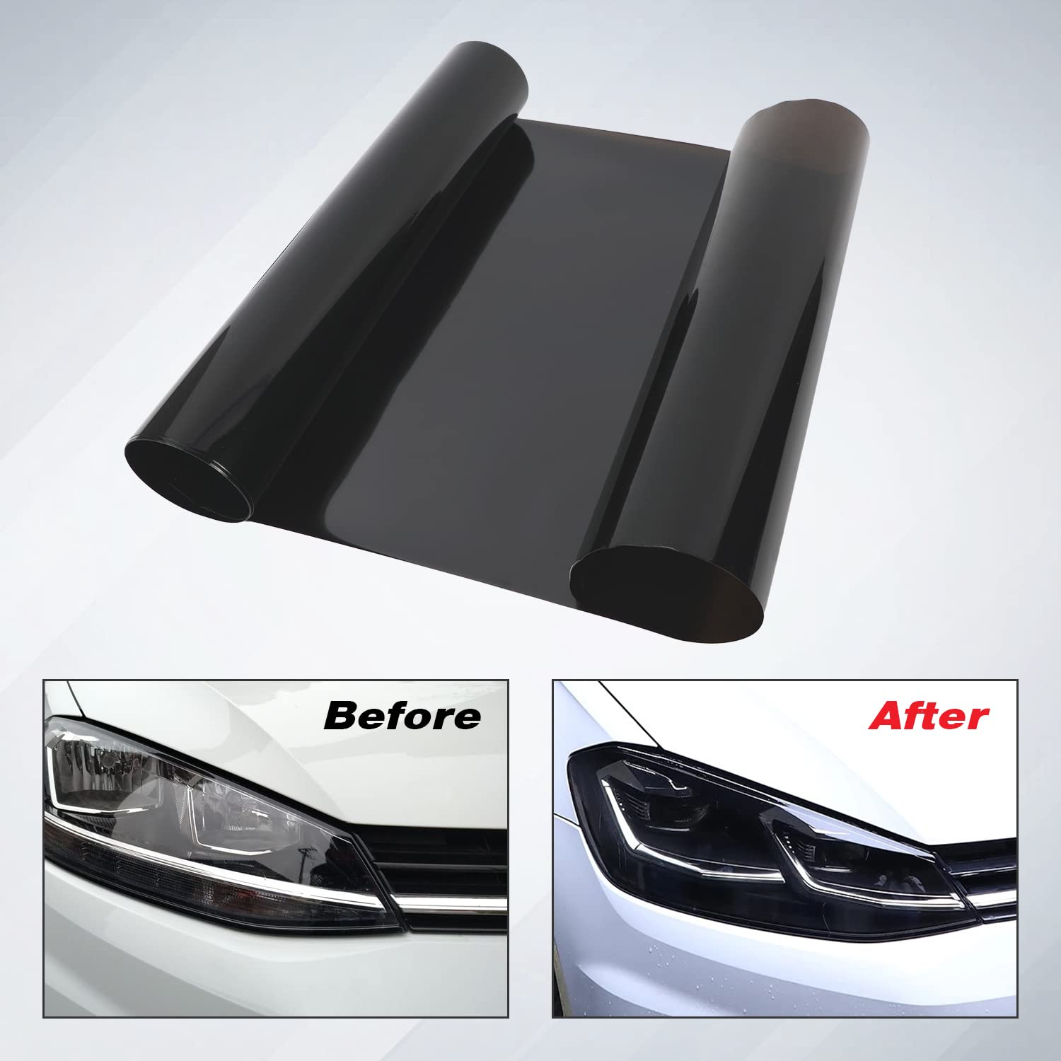 Pellicola Per Fari Auto Nero Affumicato - Adesivo In Vinile Rimovibile | Tinta Luci Per Effetto Sportivo - Foto 2