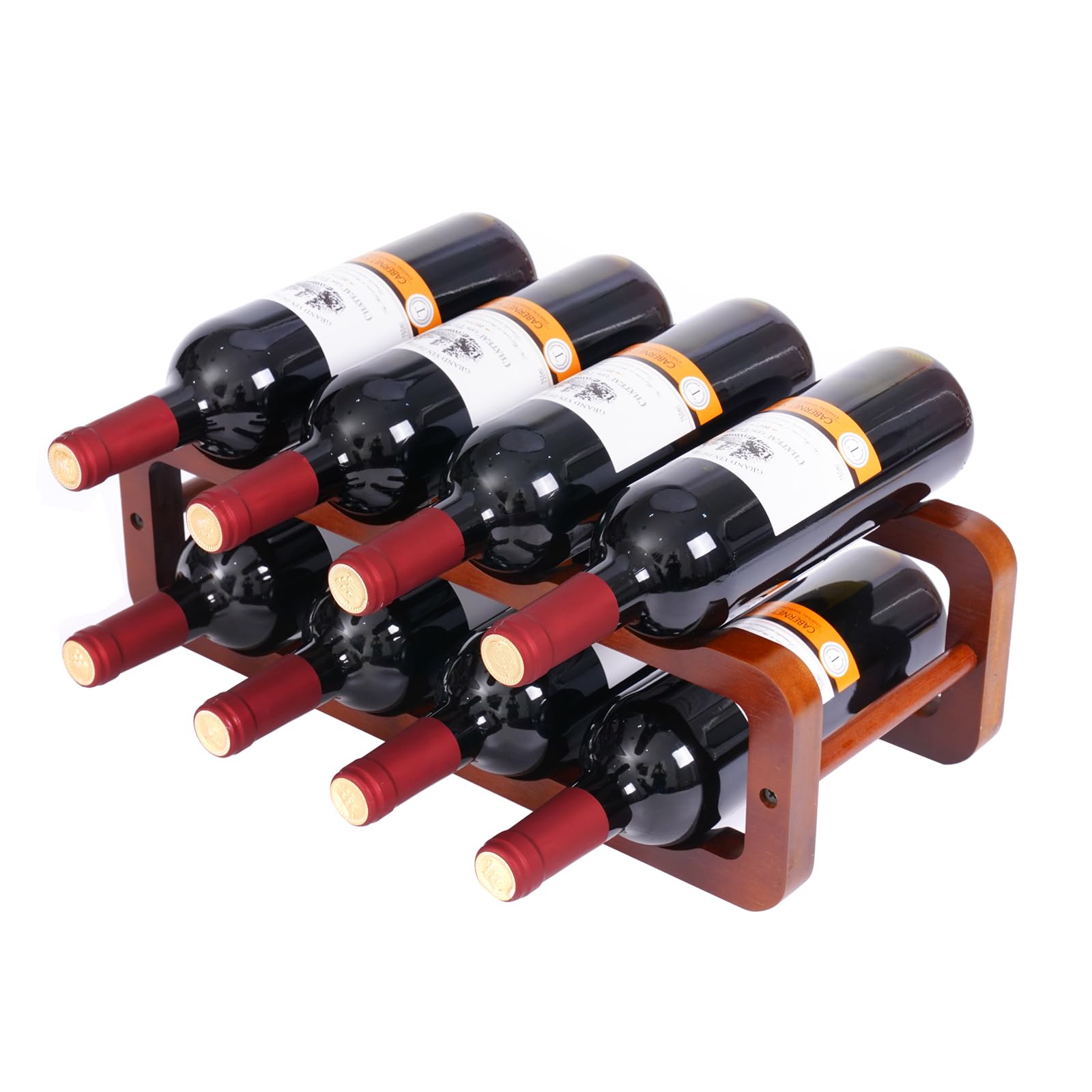 cgczryil Wine Rack Freestanding Floor Wine Racks countertop for Kitchen Dining Room Basement Wine Cellar or bar Bamboo