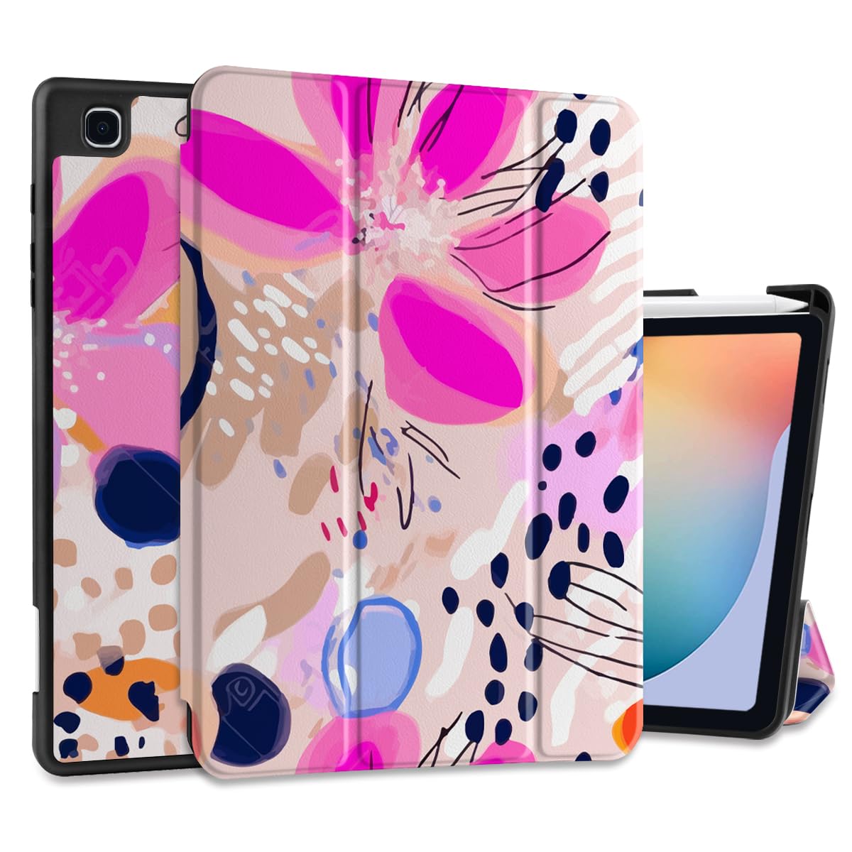 DONGKE Case for Samsung Galaxy Tab S6 Lite 10.4 Inch 2024/2022/2020, Trifold Stand + S Pen Holder + Auto Wake/Sleep + Soft TPU Protective Stand Back