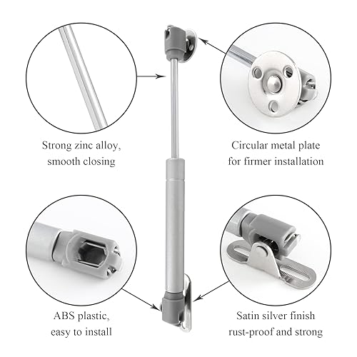 Miniatura 3 de Augiimor 2 soportes de gas de 40 N8.8 libras, soporte de elevación de puerta de gabinete, soporte neumático de choque de gas, bisagra de tapa suave