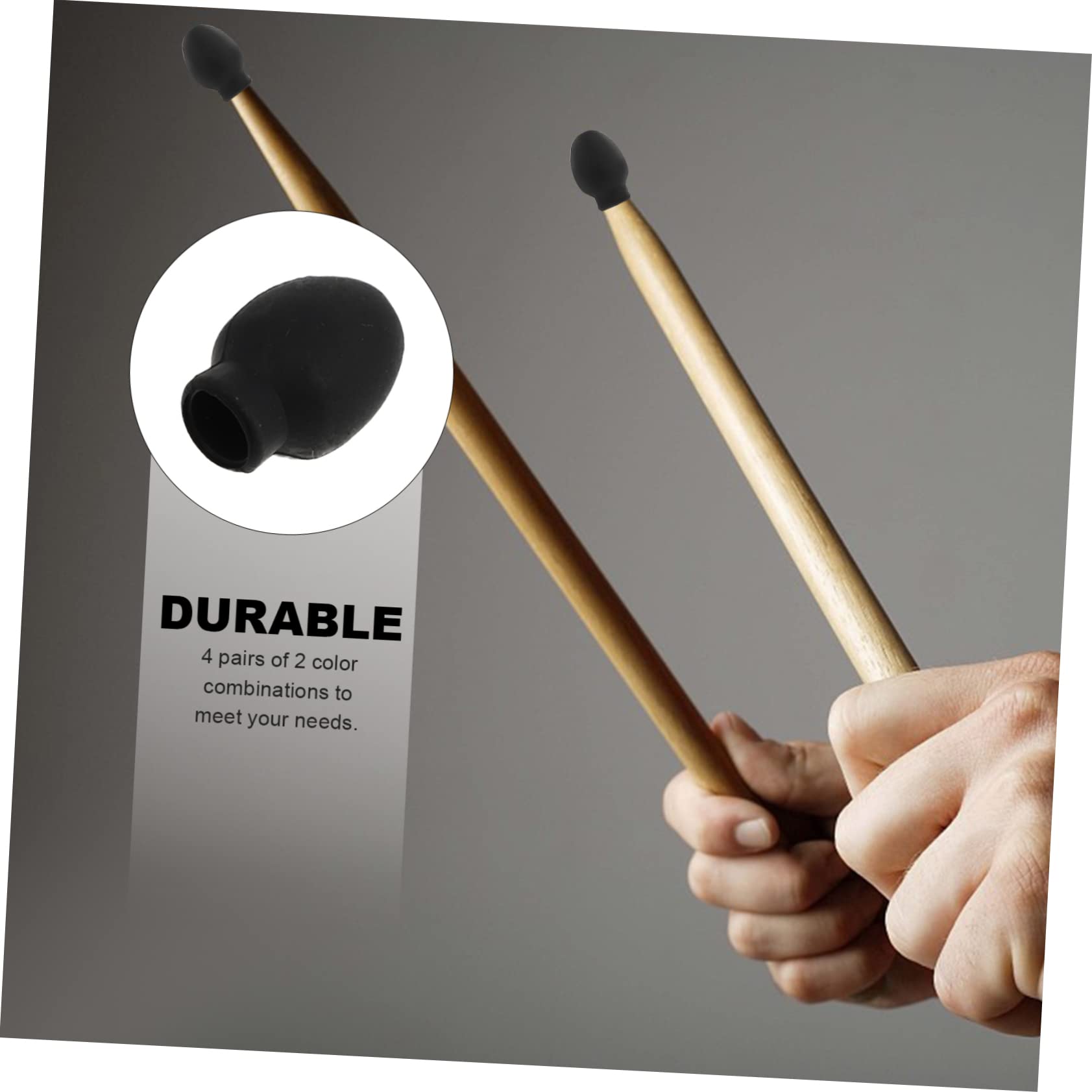 24piezas Puntas De Para Baquetas De Batería Accesorios Silenciosos Para Práctica De Percusión Compatible Mayoría De Baquetas