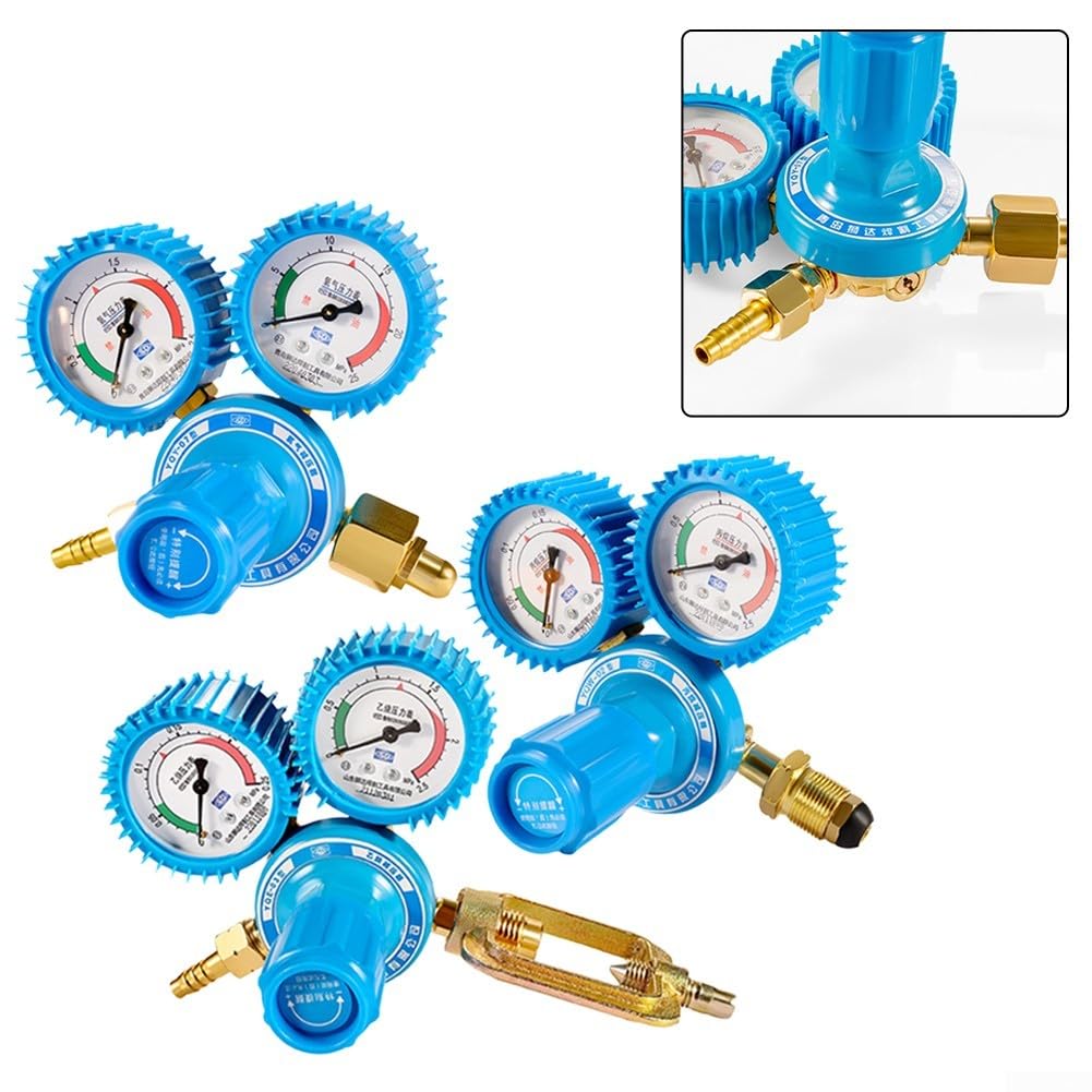 Régulateur de gaz multifonction pour oxygène, acétylène et propane avec manomètre résistant aux chocs pour usage industriel (compteur d'oxygène)
