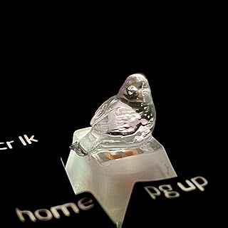 キーキャップ 動物 いろいろ 半透明 透明 クリア ゲーミングキーボード メカニカルキーボード 日本語配列 cherry MX keycap keyboard (鳥 スズメ)