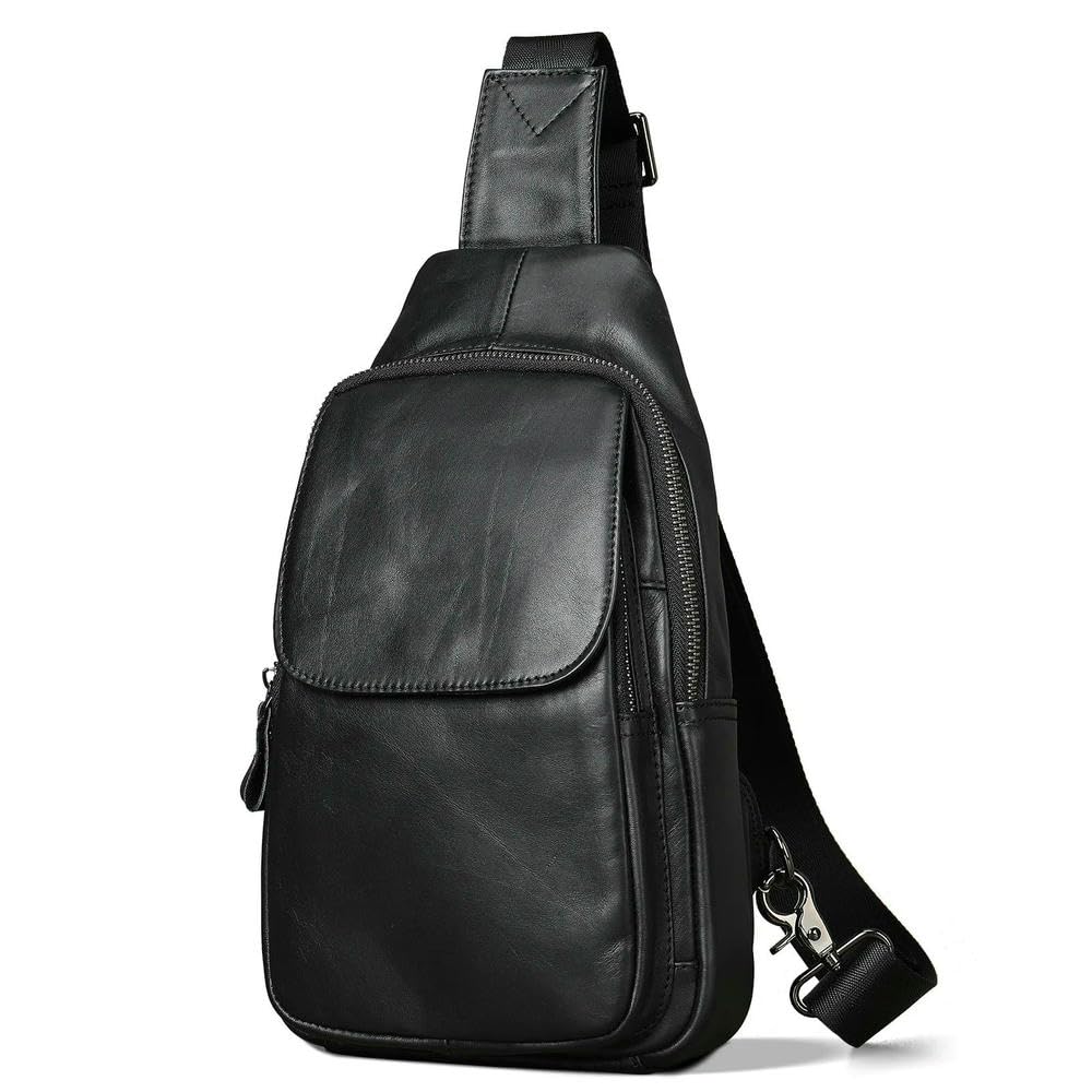 WLDMA męska torba na klatkę piersiową z prawdziwej skóry torba crossbody torba podróżna na co dzień miękka skóra bydlęca klatka piersiowa dla mężczyzn prezent