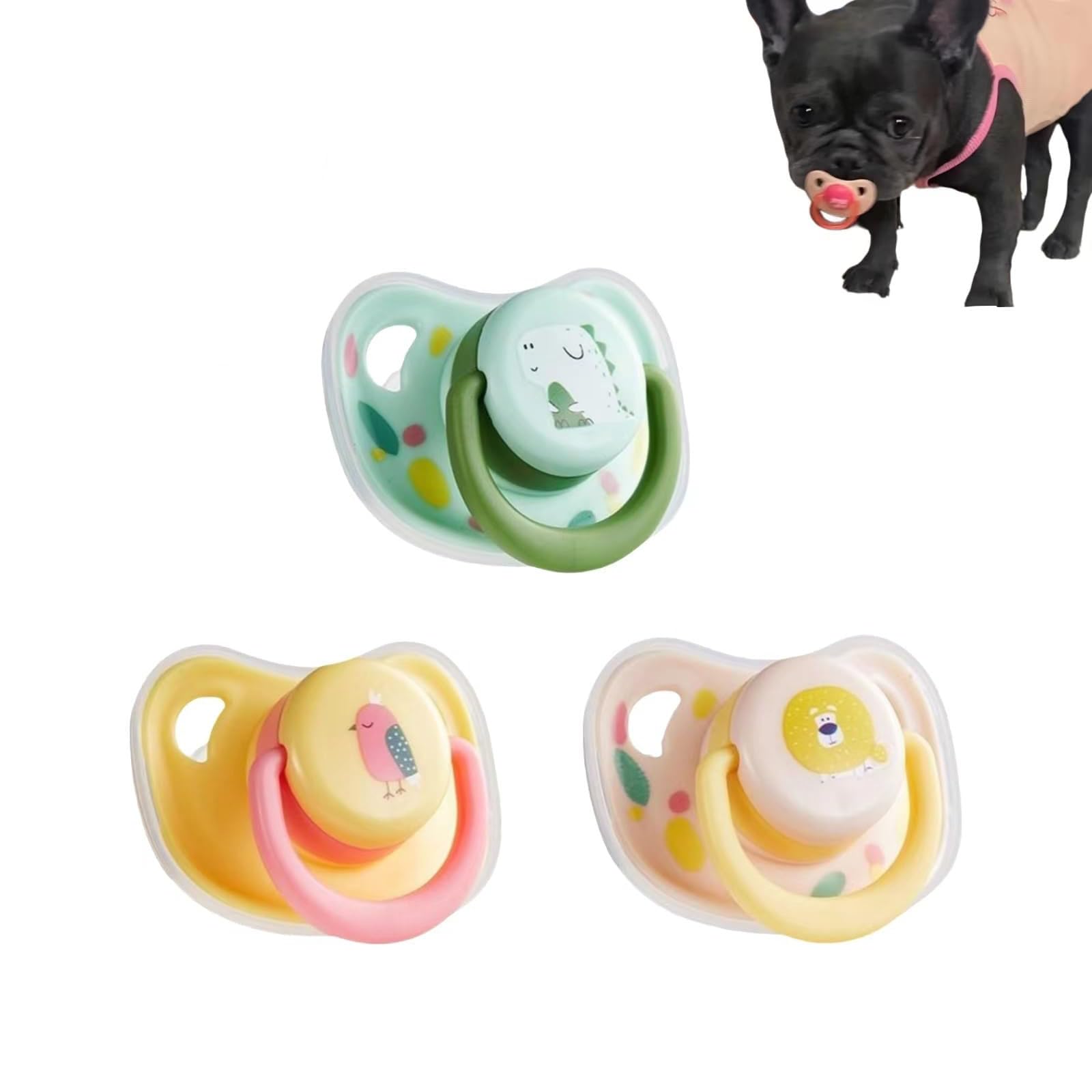 Silikon-Schnuller Für Kleine Haustiere – 3 Stück, Größe L (5,5x7,8 Cm), Beruhigend, Für Katzen & Hunde