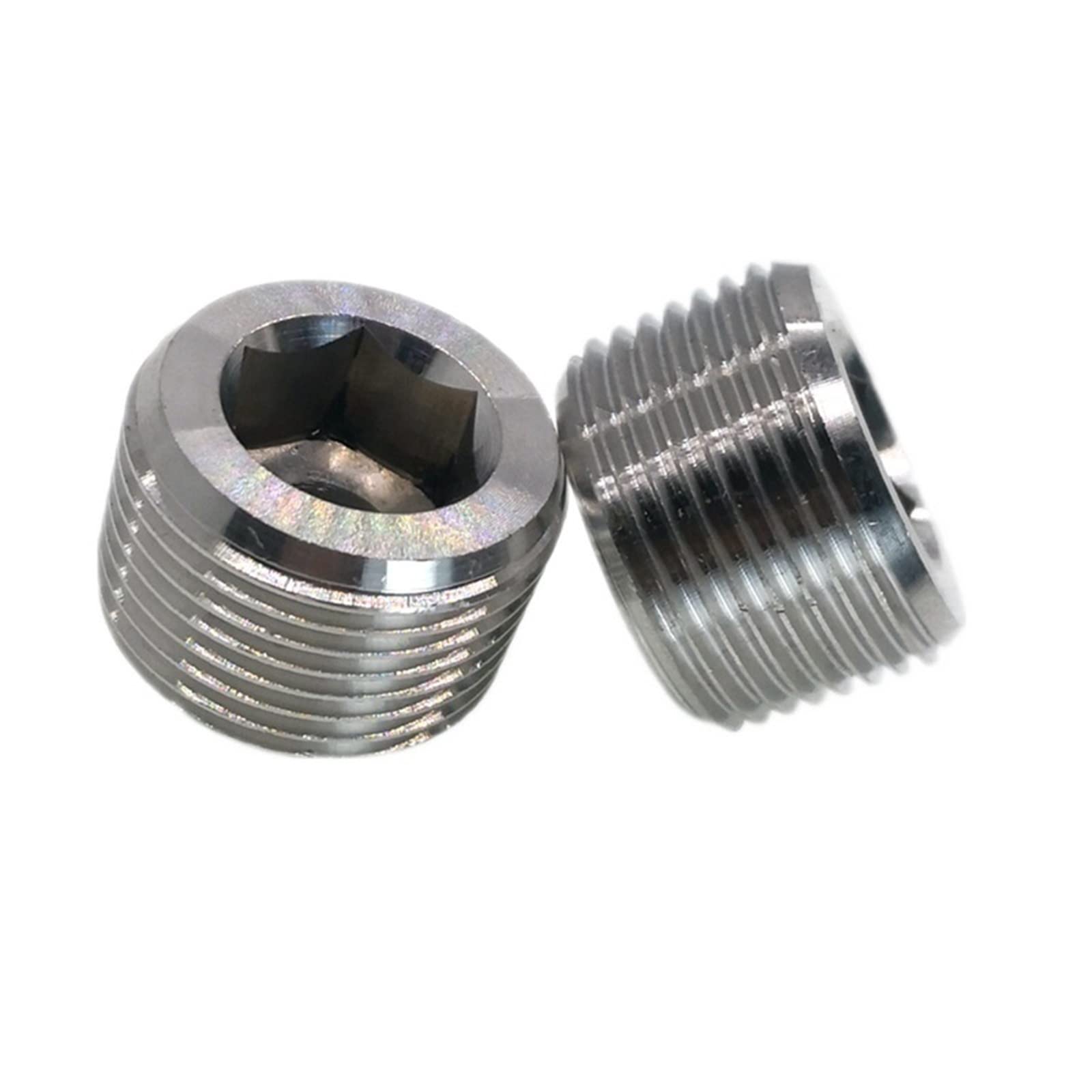 EISTEE Conector,Adaptadores,Acoplador,2PCS 1/8Inch 1Inch BSP Thread 304 Acero Inoxidable Hex Socket End Cap Plug Pipe Fitting Connector Adapter Coupler (Size : 1/2inch) (Size : 1Inch)