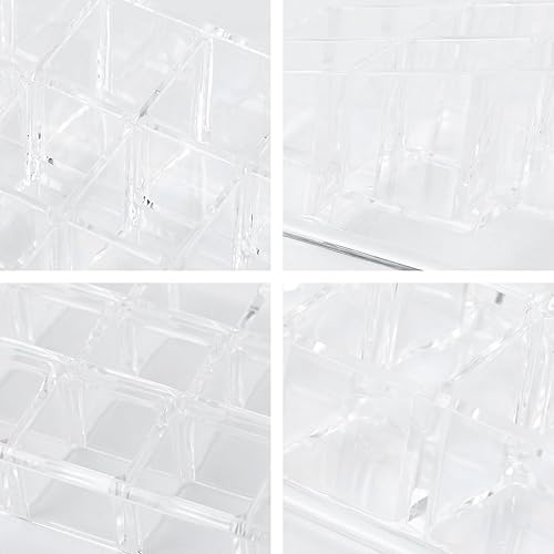 Miniatura 5 de Vaguelly Acrylic Lipstick Storage Box 24 Slots 3X8 Makeup Organizer Cosmetic Display Case Desktop Organizer for Lipstick and Nail Polish Collections
