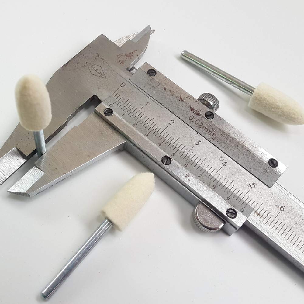 100 Stück Filzschleifköpfe 4-10mm Mini Drill Filzscheibe für Metallpolitur, Zylinder 5mm
