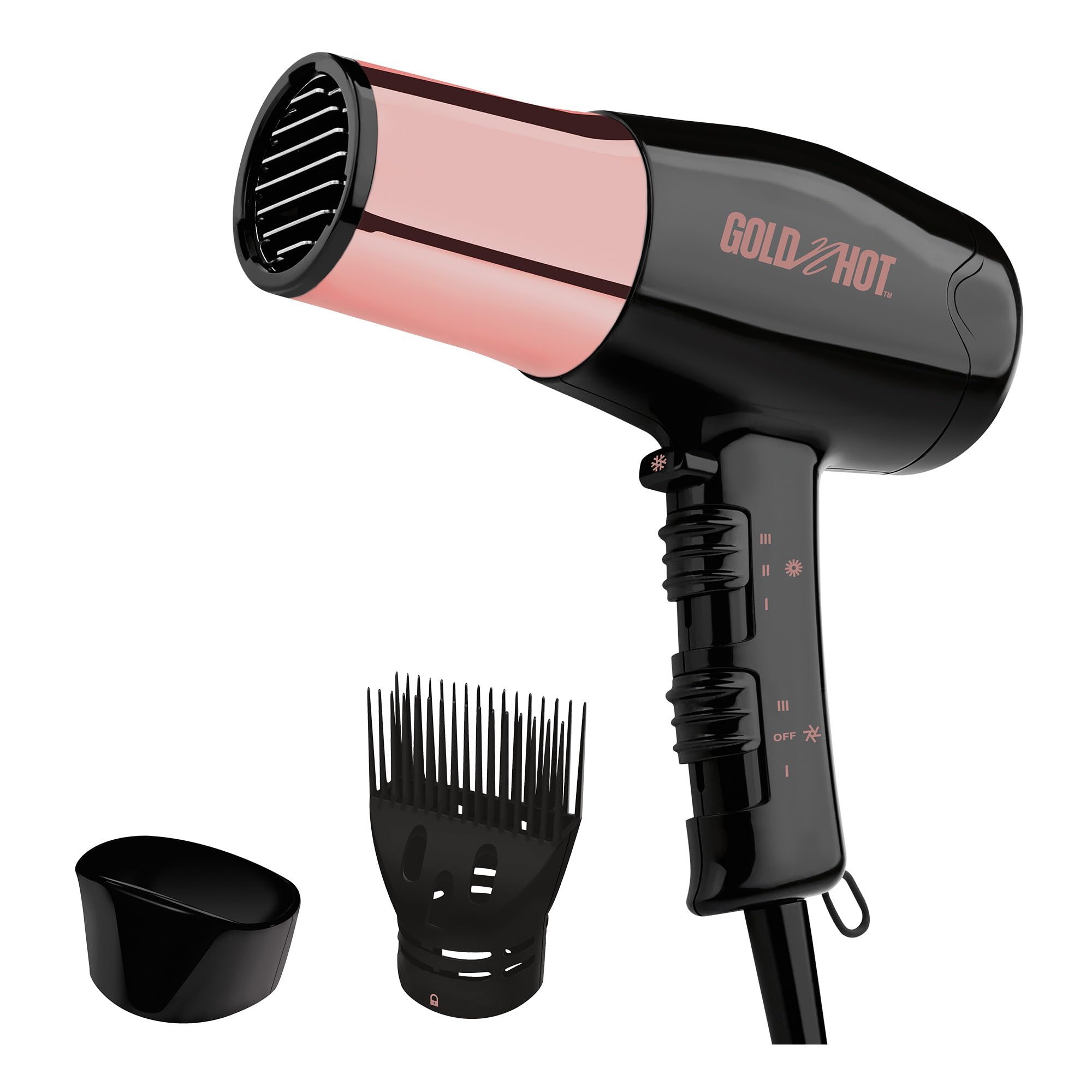 Black Hair Dryer with Rose Gold Accents 238315154?fmt=auto&$background  main image 4