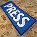 Press Vest Big XL 10x4 inch Morale Tactical Embroidered Nylon Touch Fastener Patch (Blue and White)