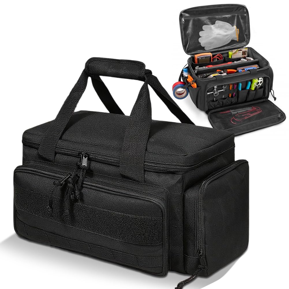 Borsa per attrezzi per uomo, elettricista, impermeabile, borsa attrezzi multifunzionale, scatola attrezzi universale con molteplici tasche per artigiani, elettricisti, falegnami