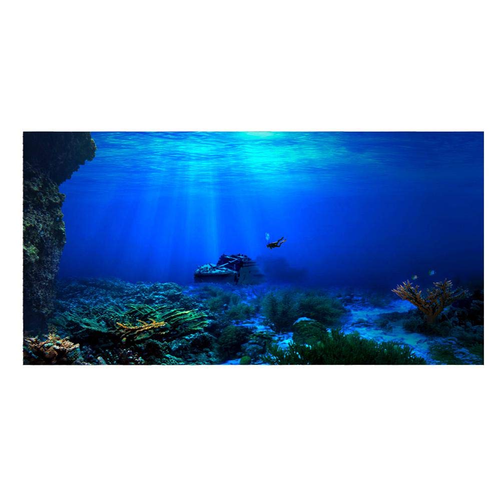 Buy Fish Tank Background, PVC Adhesive Aquarium 3D Effect Underwater