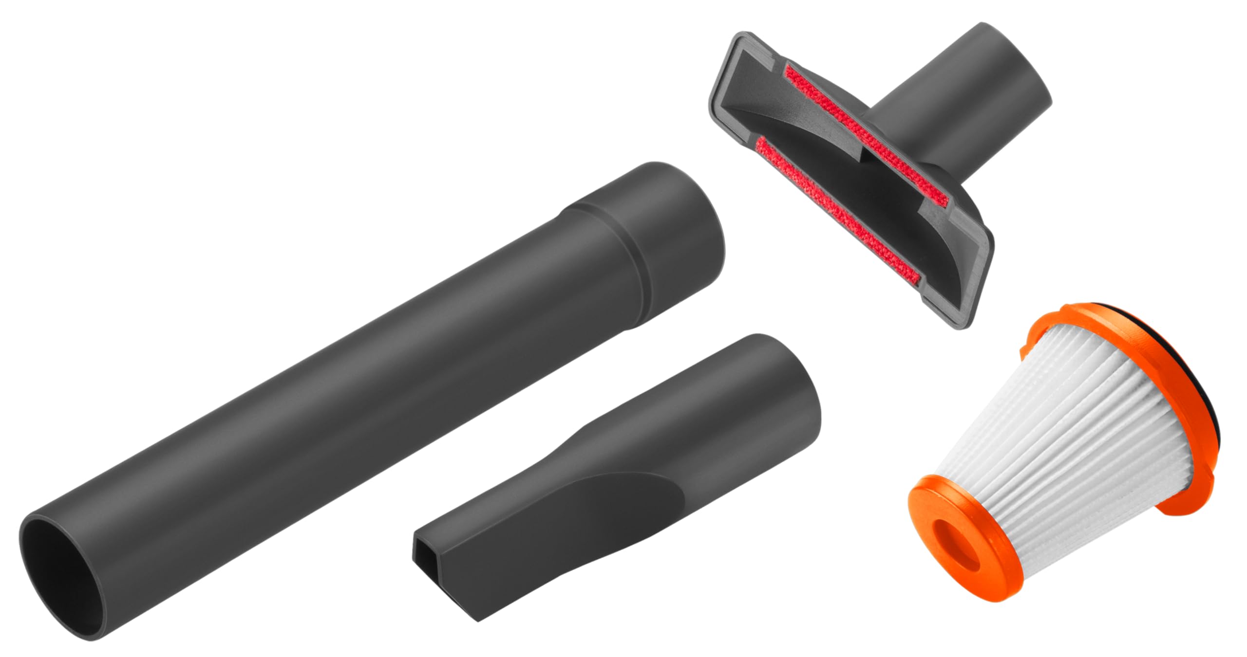 Gardena Zubehör-Set Outdoor Handsauger EasyClean Li: Aufsatzdüsen-Set für die effektive Reinigung im Innenbereich, mit Fugen- und Polsterdüse (9343-20) Schwarz, Anthrazit G9343-20
