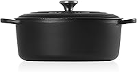 Vista 4 de Le Creuset - Olla holandesa ovalada de hierro fundido esmaltado, de 6.75 cuartos de galón, color regaliz