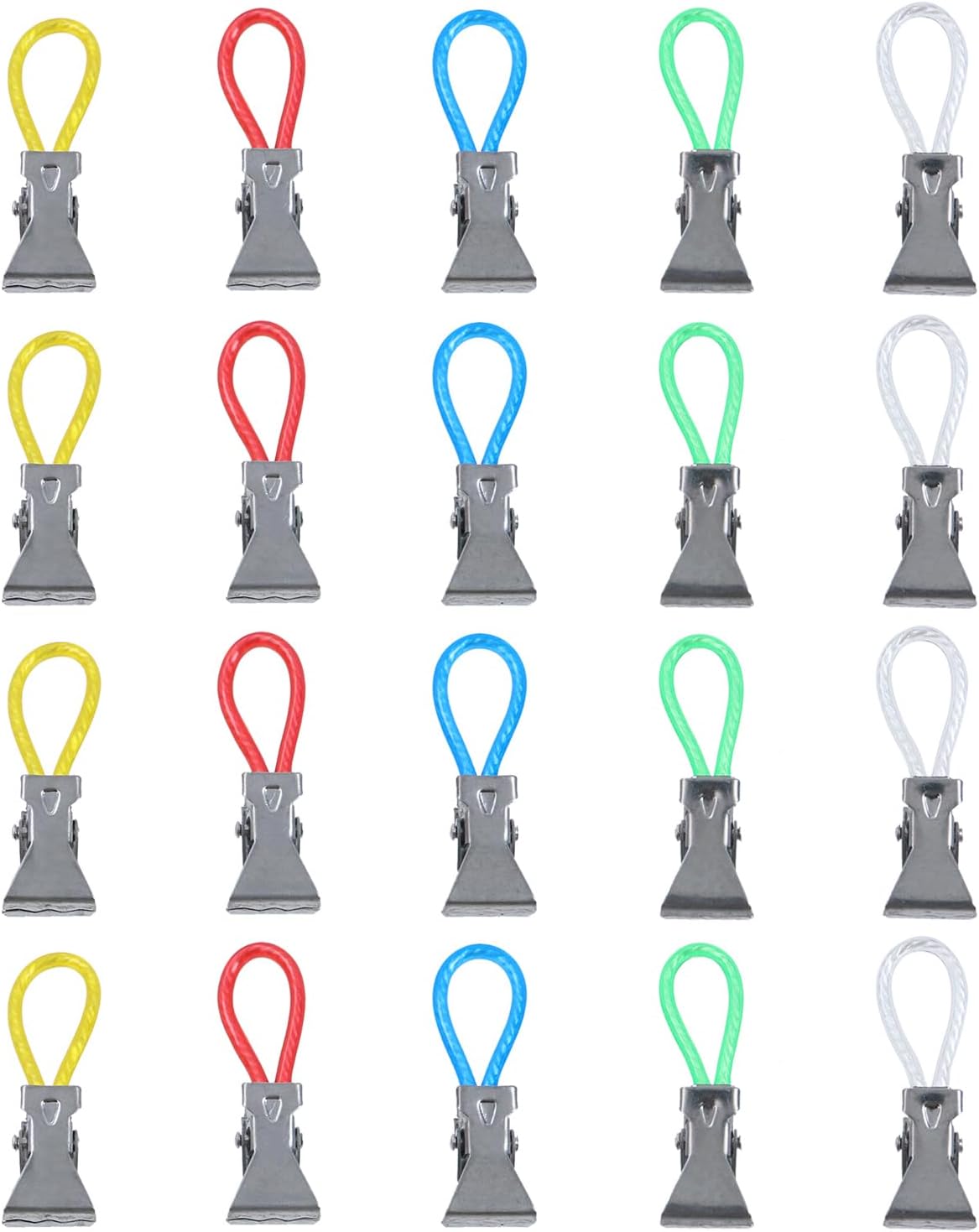 Woogim 20PCS Metal Hanging Towel Clip, 5 Colors