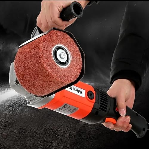 Miniatura 2 de Máquina pulidora de pulido de 1400 W, herramienta de acondicionamiento de superficie de mano, juego de pulidora con 2 ruedas de pulido para acero