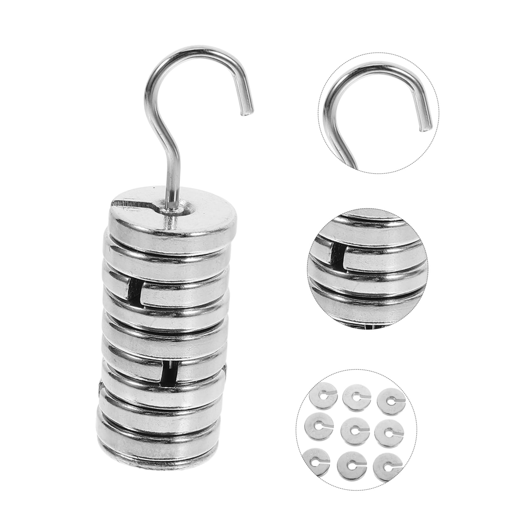MAGICLULU Ensemble de Poids à Fentes de Laboratoire pour Équilibrage Précis en Fer Chromé 1 Set avec Support Argenté et Rangement Pratique en Laboratoire