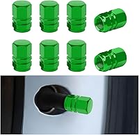 Vista 28 de Tapones de válvula de vástago de neumático de automóvil, 4 piezas de cubiertas de vástago de válvula de aleación de aluminio, resistentes a