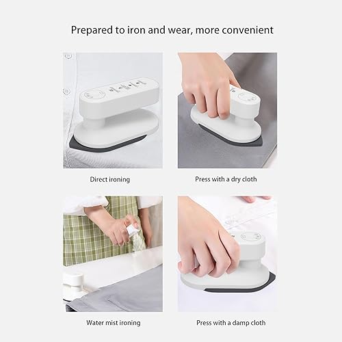 Miniatura 4 de Fabater Mini plancha inalámbrica para ropa, plancha eléctrica portátil de mano recargable por USB, máquina de planchar en seco y húmedo con 3