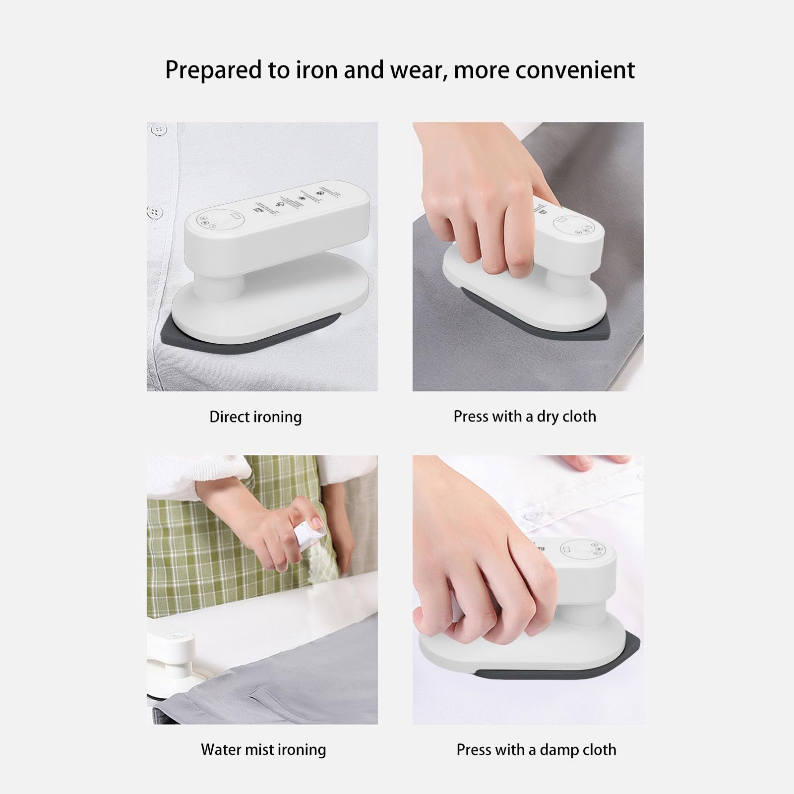 Plancha Eléctrica de Mano, Carga USB, Plancha de Viaje Portátil Inalámbrica para Ropa con 3 Ajustes de Temperatura, Batería de 5000 MAh, Calentamiento Rápido 30 Segundos, Ligera