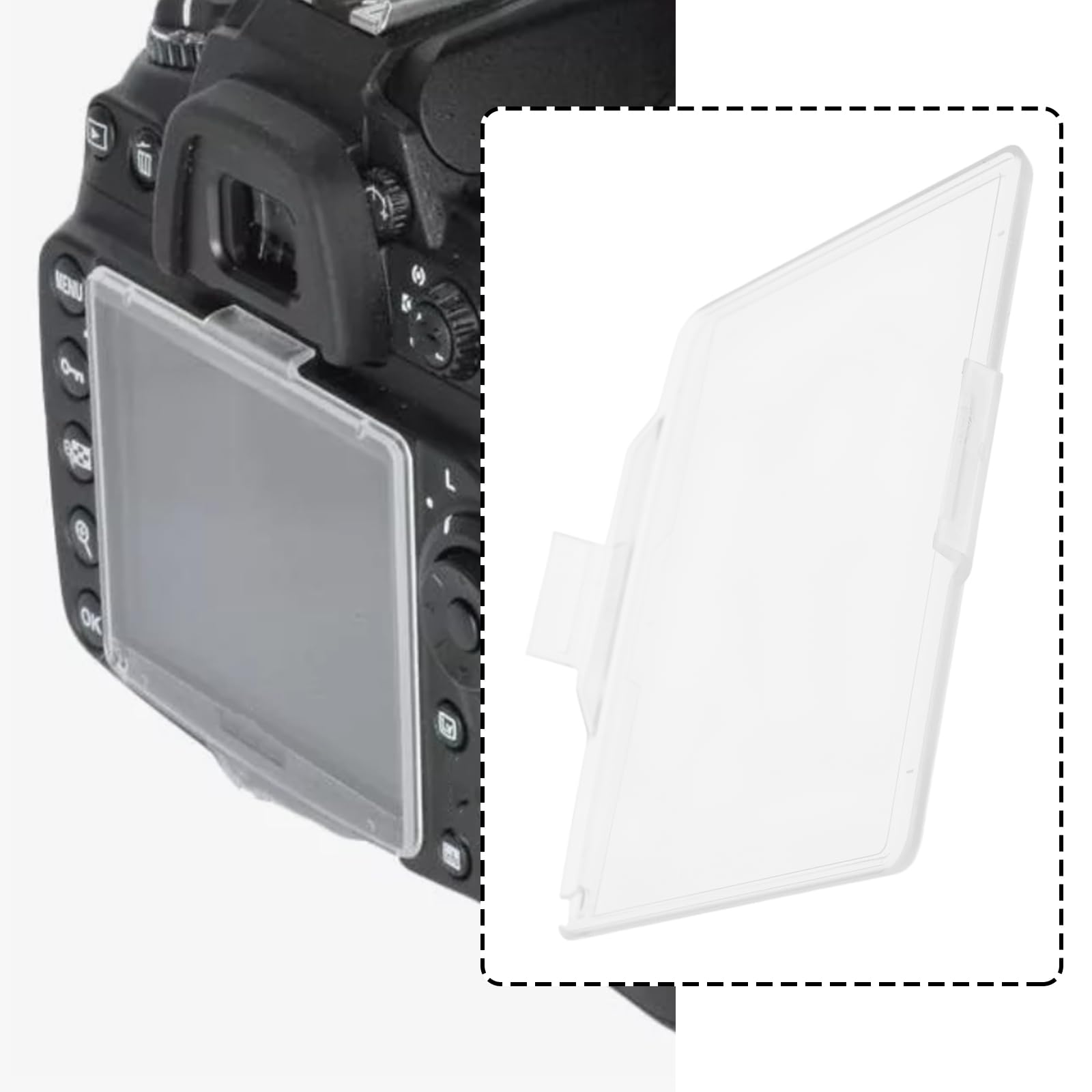 2 szt. przezroczystych plastikowych ochraniaczy ekranu LCD BM-8 kompatybilne z aparatami Nikon D300