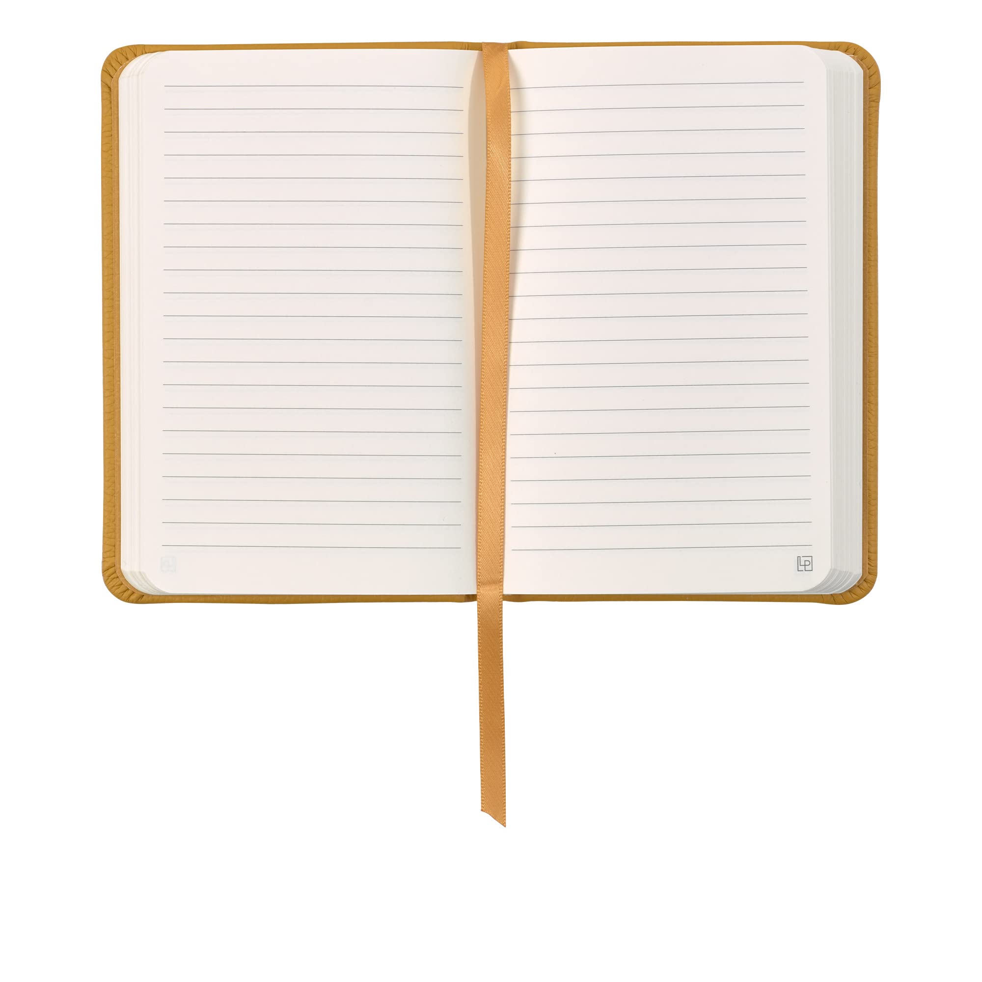 Journal classique en cuir, couverture rigide, jaune beurre, grand (13,7 x 21,3 cm), 240 pages lignées, collection Inspire