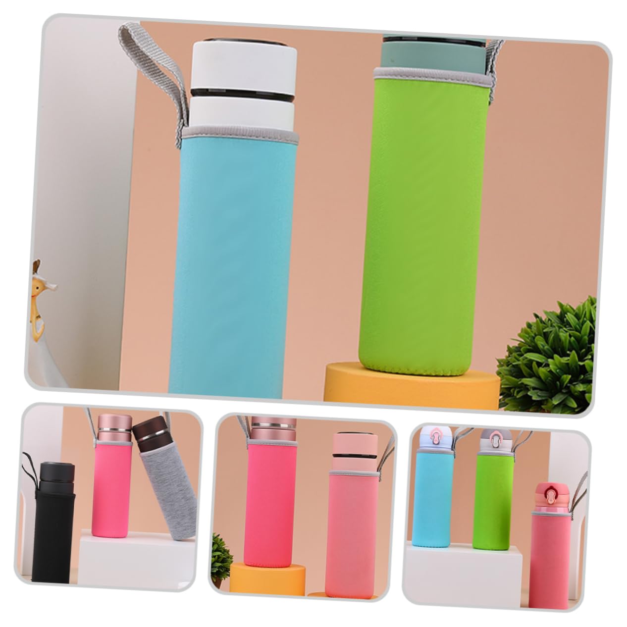 ULTECHNOVO 35 Piezas Fundas Aislantes para Botella y Taza Protector Antideslizante y Térmico Compatible para Botella Térmica y Vaso