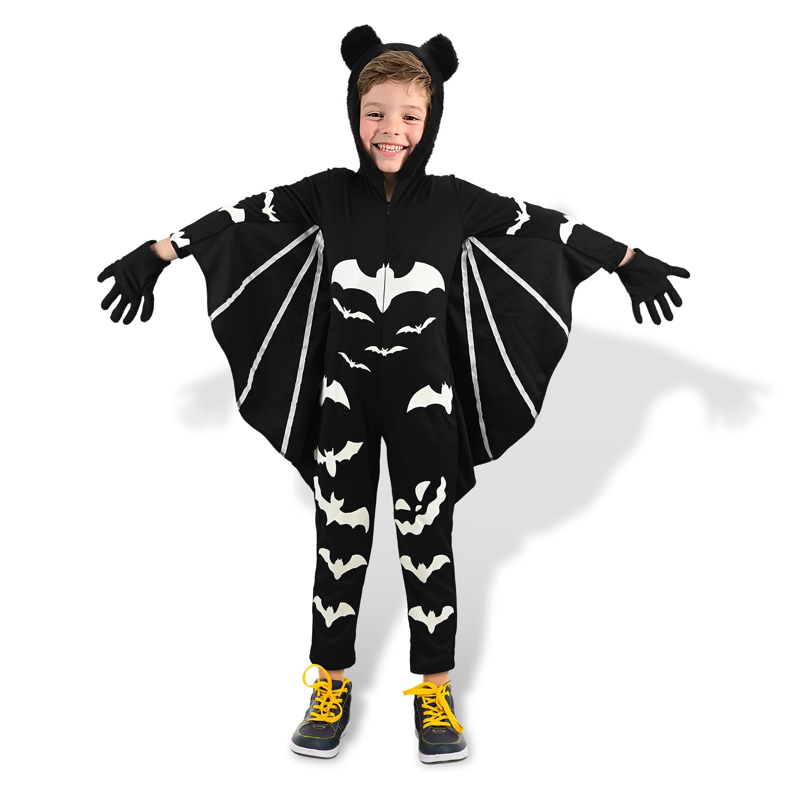 Smlper Bat Costume, Halloween Costume, Children's Costumes, Glow Bat costume, Carnival Costumes for Boys and Girls (XL) - Image 4
