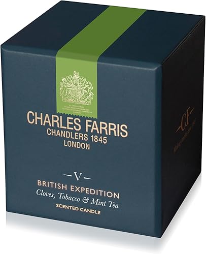 Miniatura 3 de Charles Farris Vela perfumada de lujo, clavo, tabaco y té de menta, más de 50 horas de tiempo de combustión, tarro de vidrio artesanal acabado a