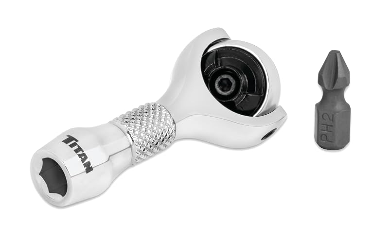 Chave catraca nano Titan 11340 com cabeça articulada, acionamento de 6,35 mm e 90 dentes