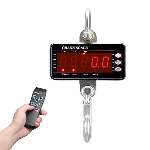 RESHY Báscula digital de grúa de 2000 libras22046lbs escala industrial de grúa resistente con control remoto para granja fábrica construcción caza