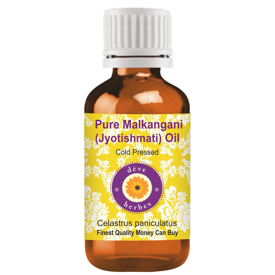 Deve Herbes Pure Malkangani (Malkangani/Jyotishmati) Oil (Celastrus paniculatus) Natural Therapeutic Grade Cold Pressed For Skin 50ml