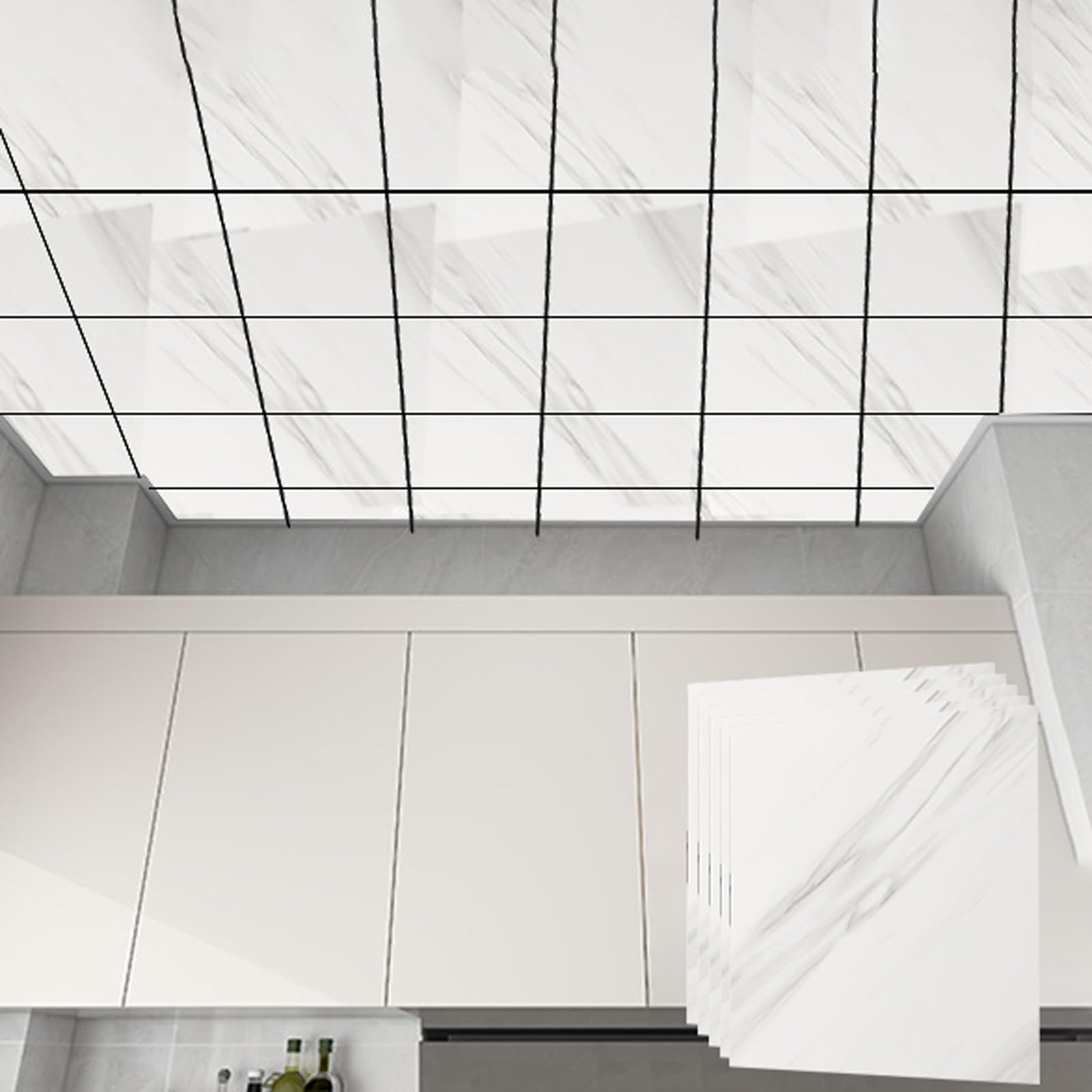 Azulejos de techo de PVC Style H impermeables con aislamiento de 30x30cm