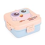 ATTRO Festive Super Birdy Lunch Box 2 Layer Plastic Lunch Box Comes with 1 Detachable Tray, 1 Small Container & 1 Spoon Ideal for Kids BPA Free 1590ml+70ml- Peach