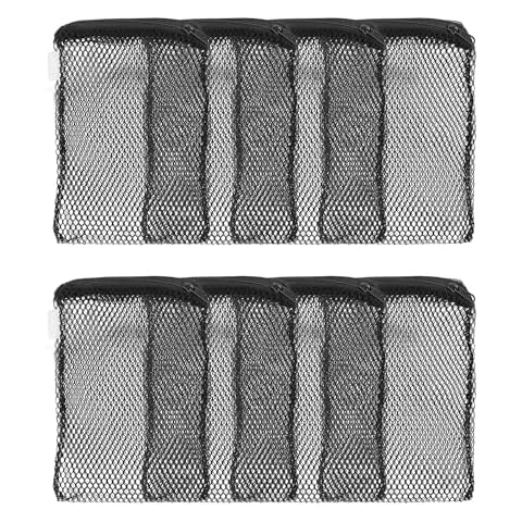Pawfly 8 Pcs Aquarium Filter Media Bags, Fish Tank Coarse Mesh Bag with Plastic Zipper Soft Aquarium Mesh Bag for Activated Carbon, Bio Filter Balls, Filter Stones, Ceramic Rings(8" x 5.5") Cover