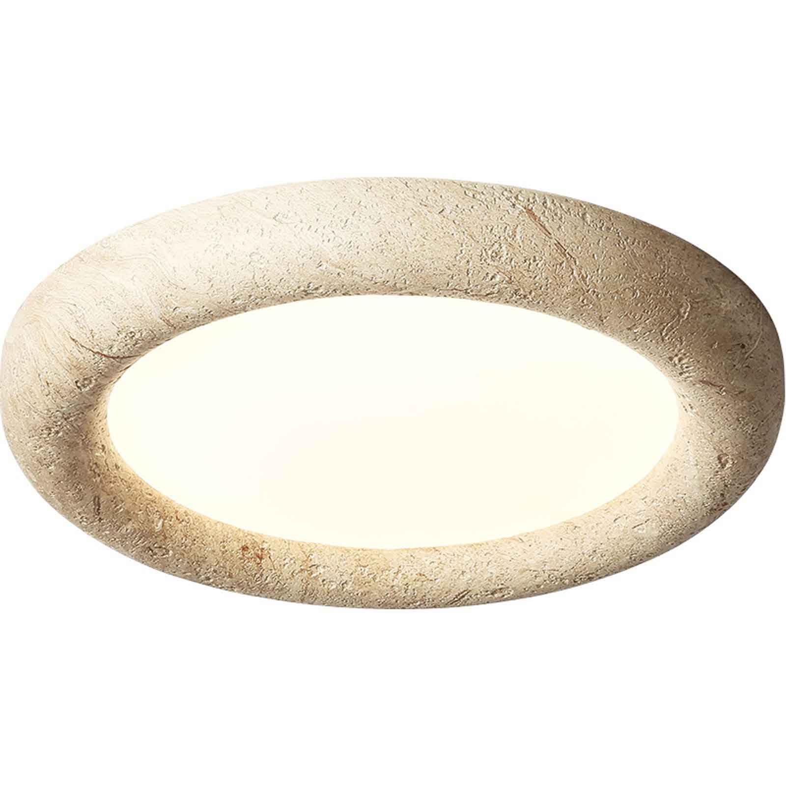 Plafoniera retrò giapponese Soggiorno Lampada da soffitto rotonda a LED da incasso Plafoniera in pietra naturale in marmo Lampada da soffitto in fattoria per camera da letto Cucina Sala da pranz