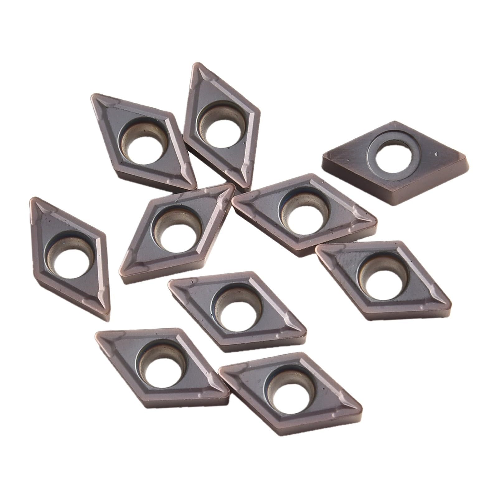 Lot de 10 inserts de tour CNC en carbure de tungstène DCMT11T308 VP15TF pour tournage du métal avec coupe et longue durée de vie