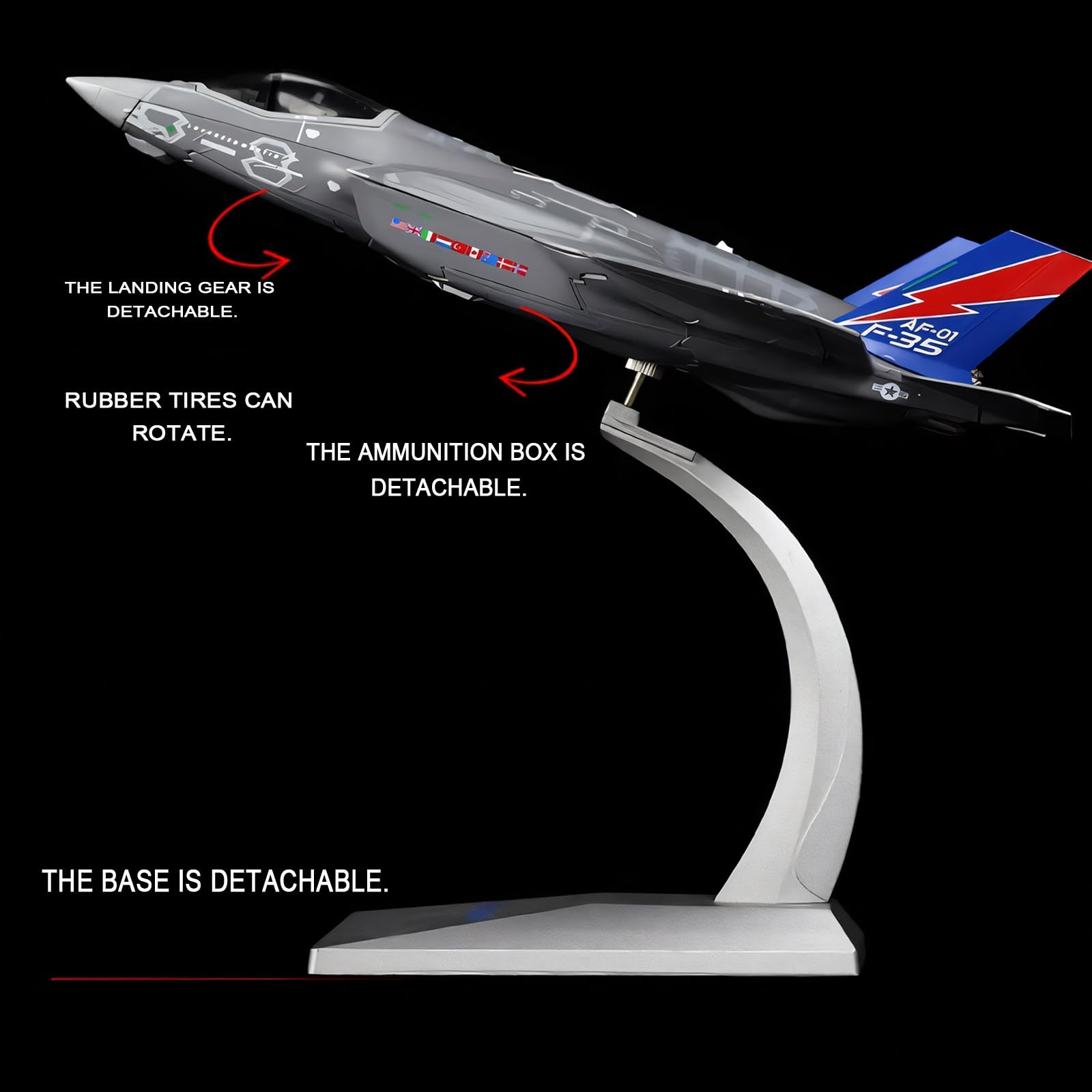 F-35A Lightning II 1:72 Alloy F-35 Fighter Jet Model Bezklejowy Samolot Wstępnie Zmontowany Samolot Kolekcjonerski Samolot Bazujący na Nośniku Symulacji z Podstawką Prezent Wojskowy