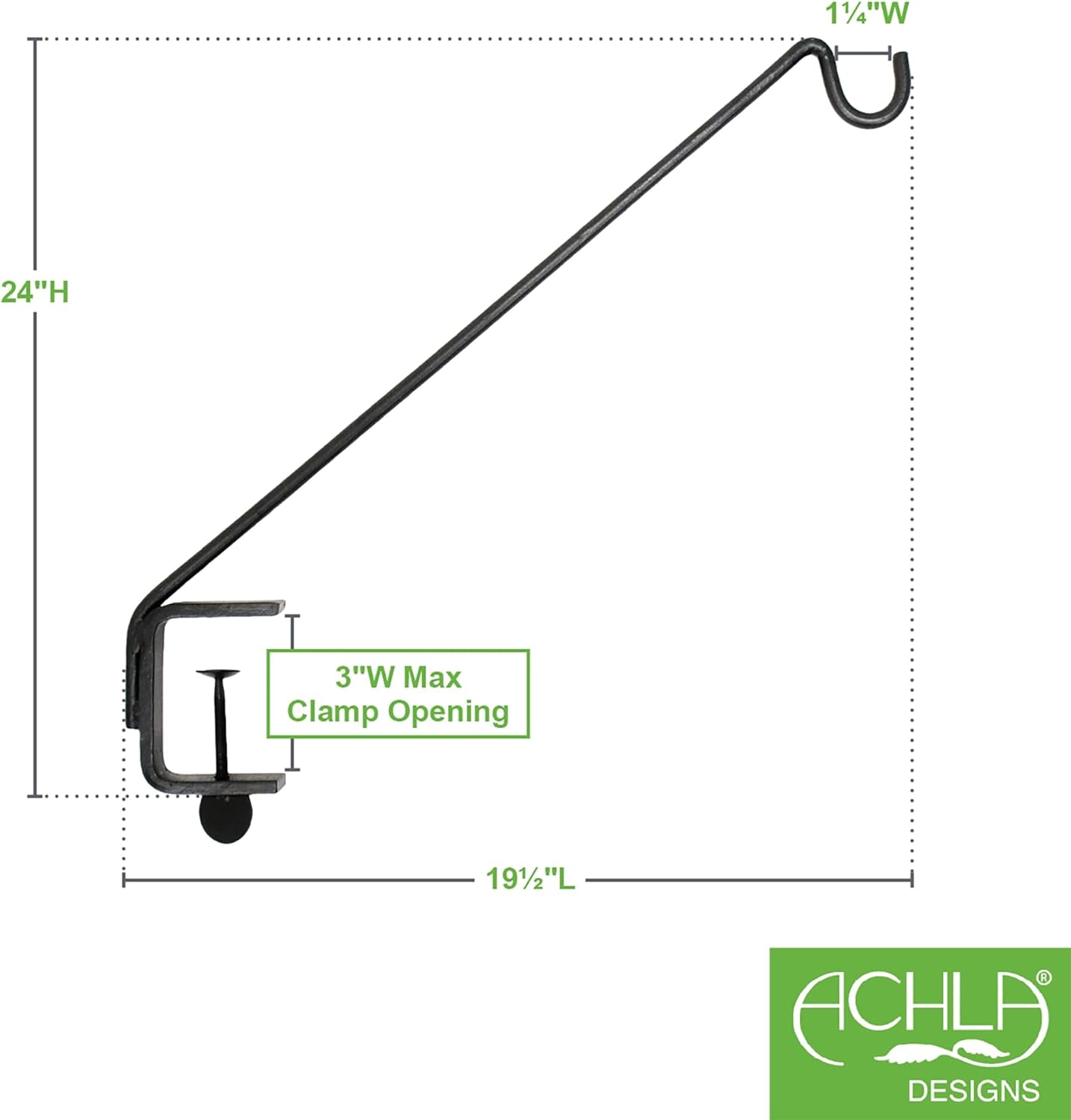 Angled Rail Mount Pole- 45°